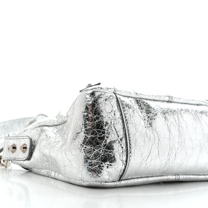 Balenciaga Metallized Agneau Arena Classic Hardware Mini Le City Moto Silver 8 of 11