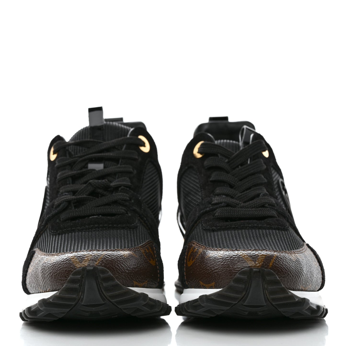 Suede Monogram Run Away Sneakers 36.5 Black