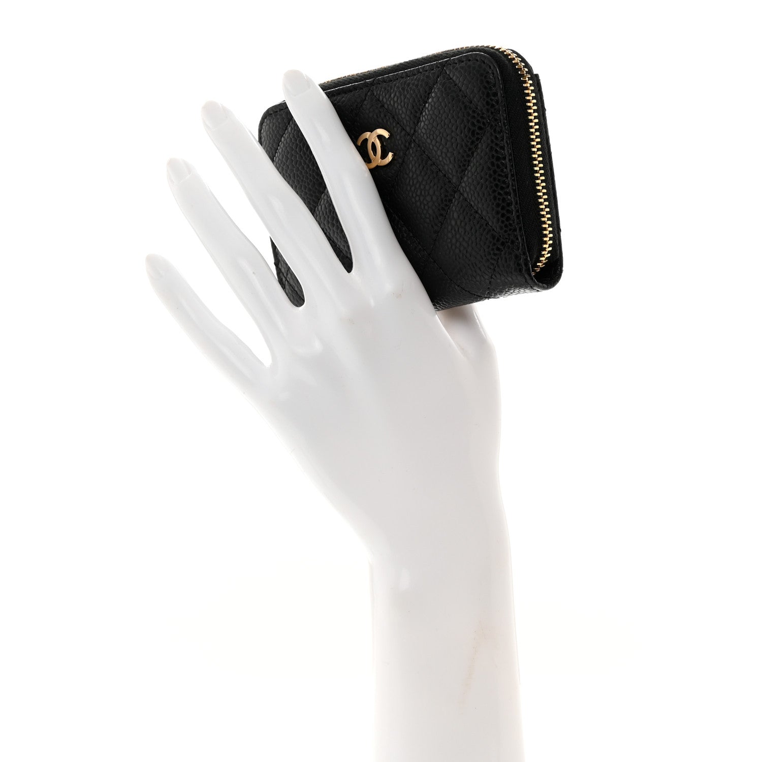 Chanel Caviar Quilted Zip Coin Purse Black 2 of 8