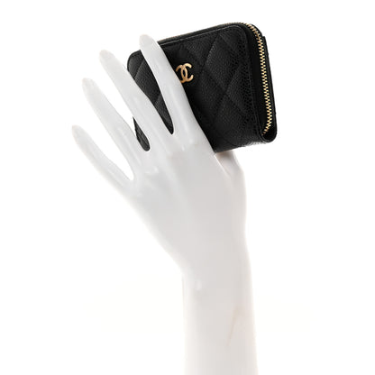 Chanel Caviar Quilted Zip Coin Purse Black 2 of 8