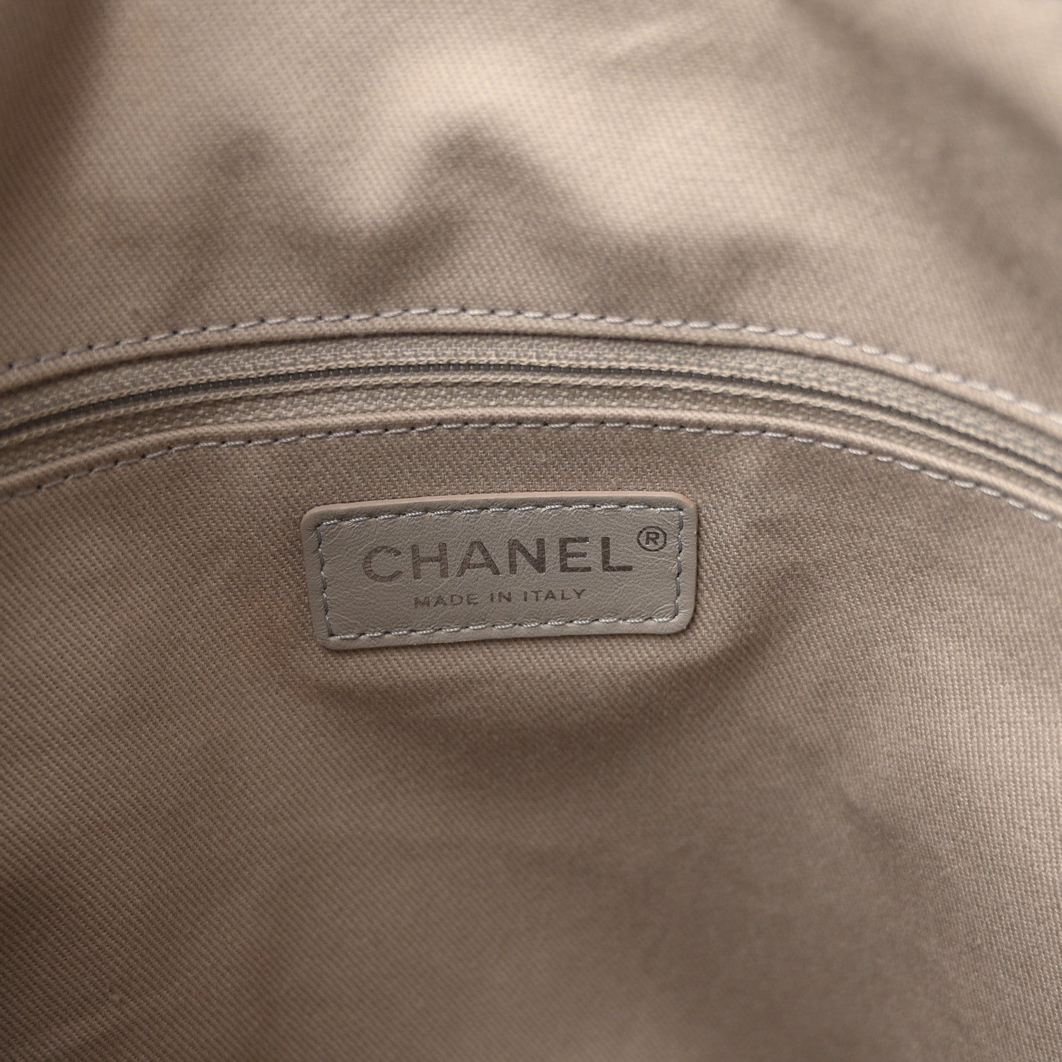 Chanel Striped Canvas Deauville Drawstring Backpack Black 11 of 19