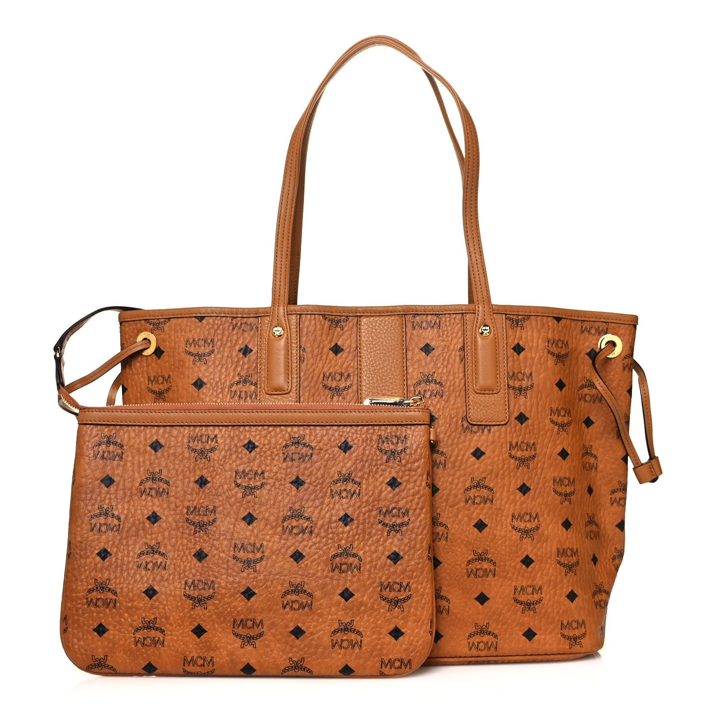 Visetos Medium Liz Reversible Shopper Tote Cognac