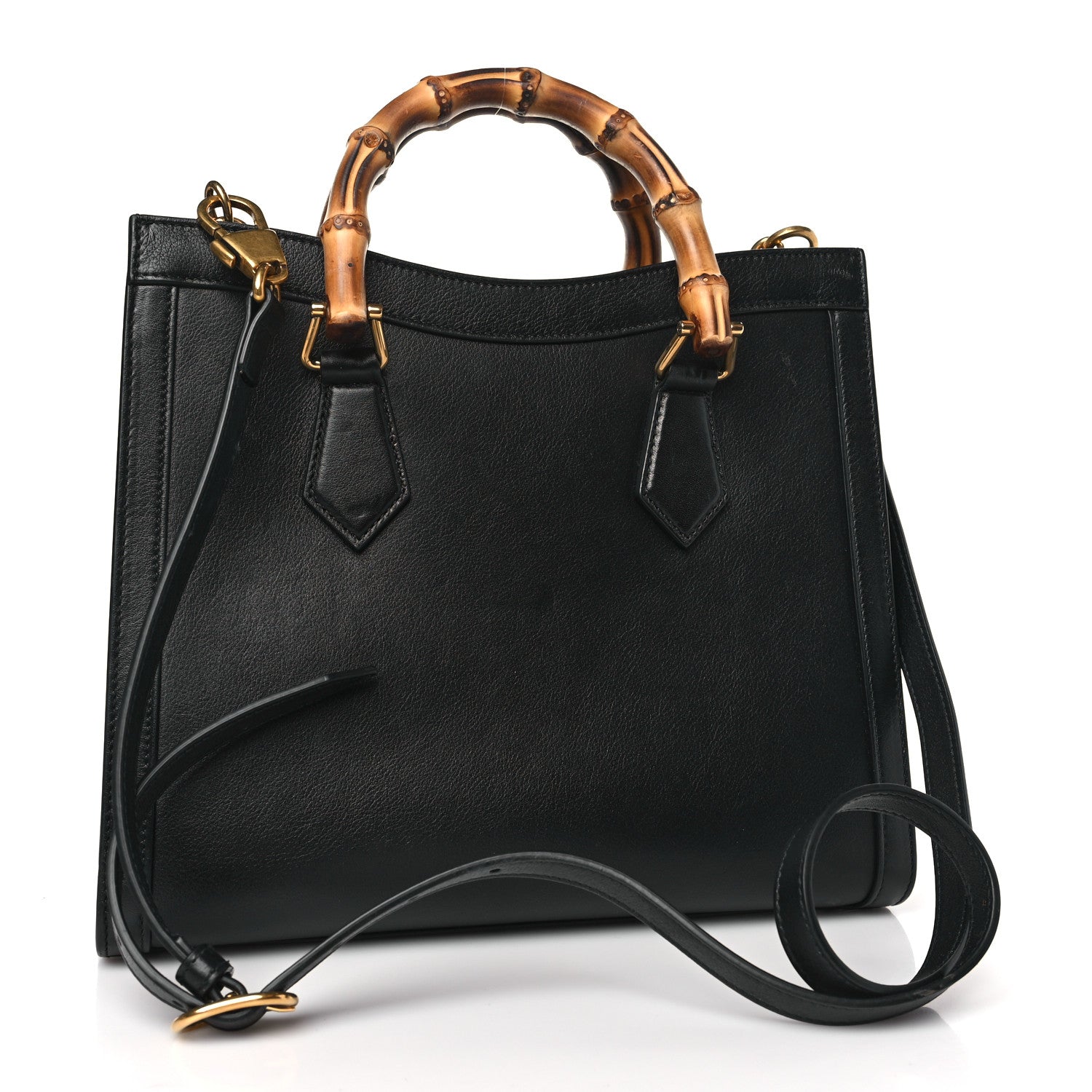 Gucci Calfskin Small Diana Tote Bag Black Yellow Fluo 3 of 11