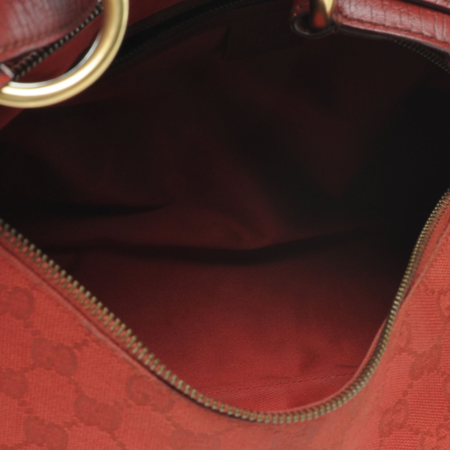 Monogram Medium Horsebit Chain Hobo Red
