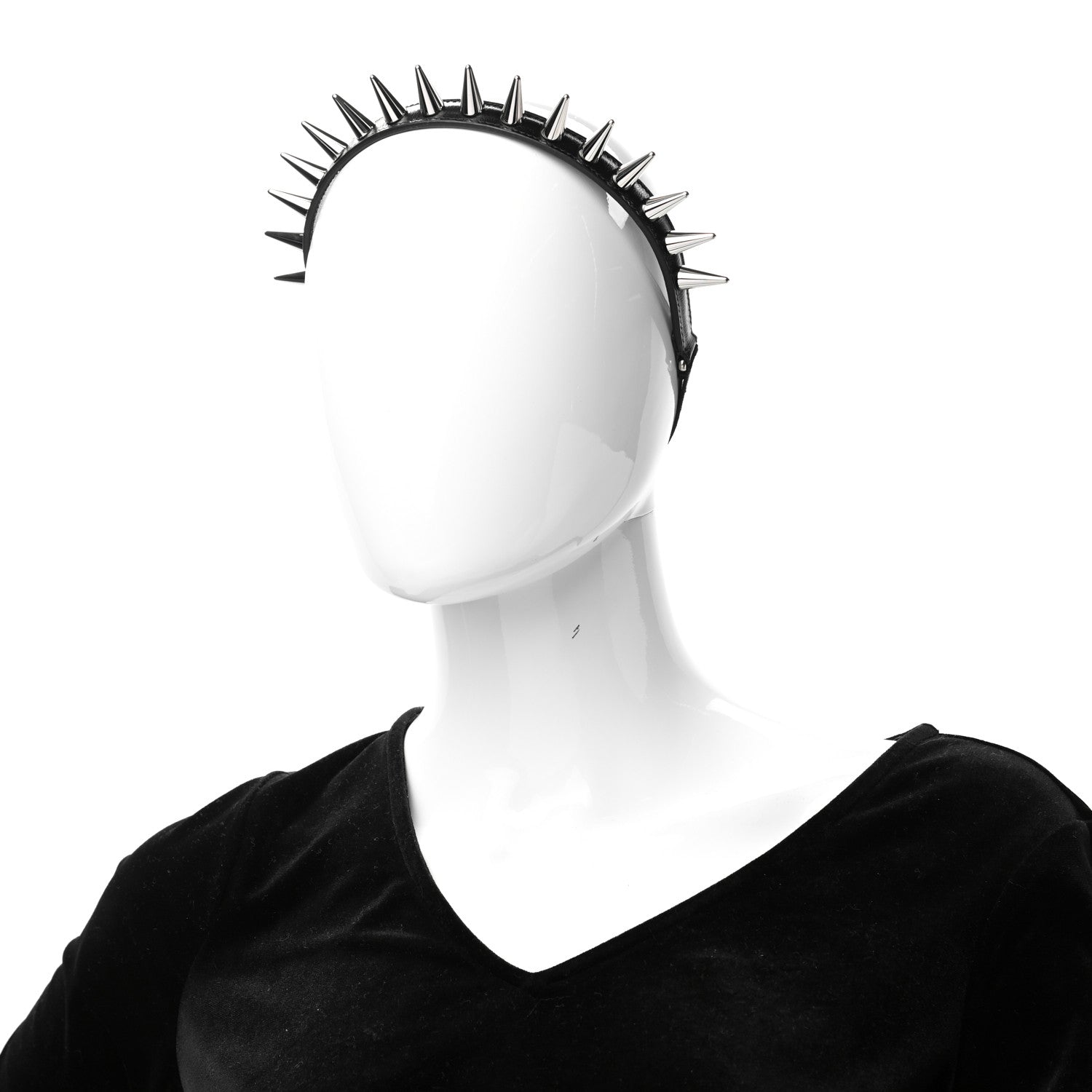 Gucci Calfskin Studs Elastic Headband Black 2 of 5