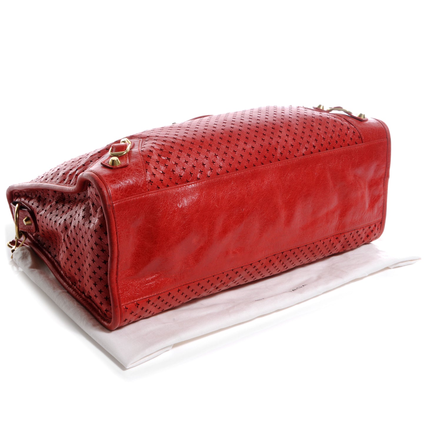 Agneau Cross Perforated City Ruby Red