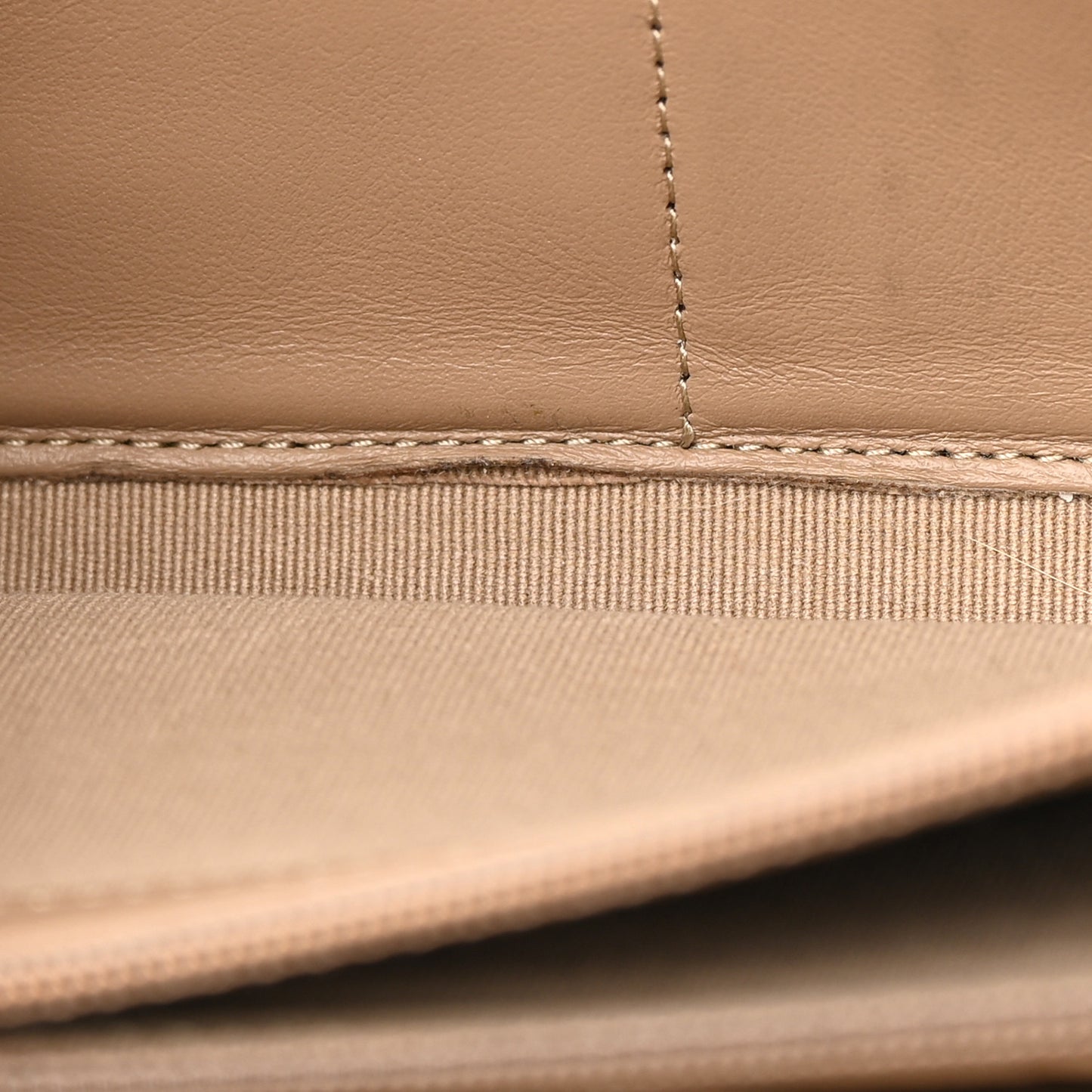 Caviar Quilted Long Flap Wallet Beige