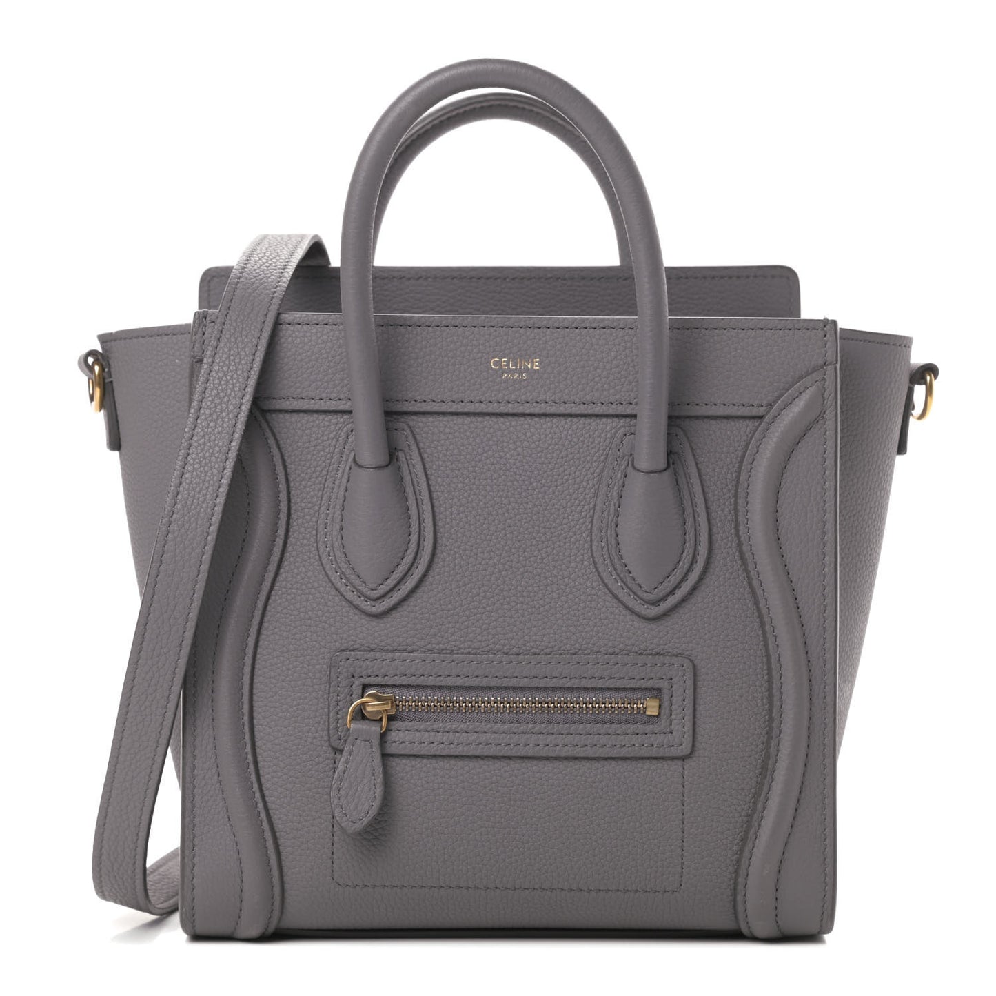 Baby Drummed Calfskin Nano Luggage Kohl