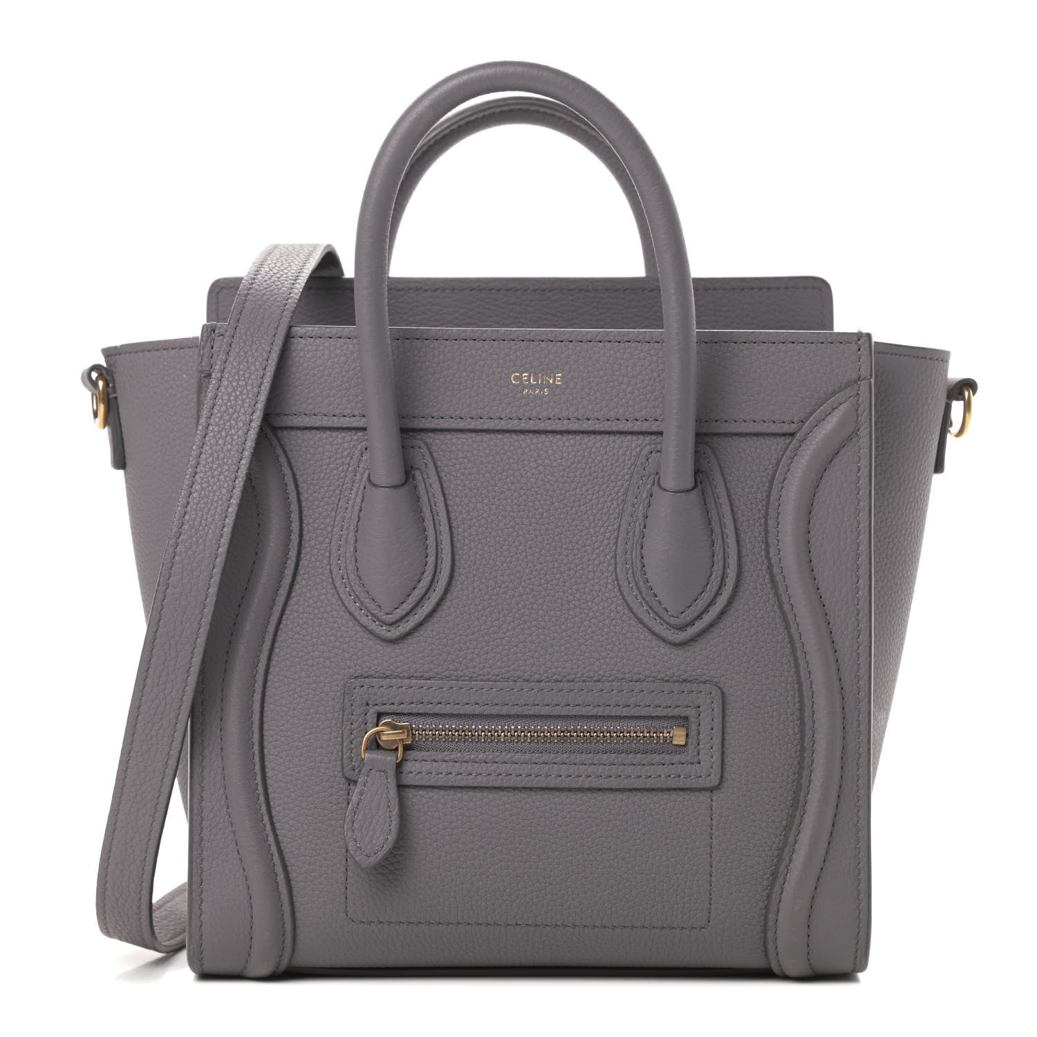 Celine Baby Drummed Calfskin Nano Luggage Kohl 1 of 18