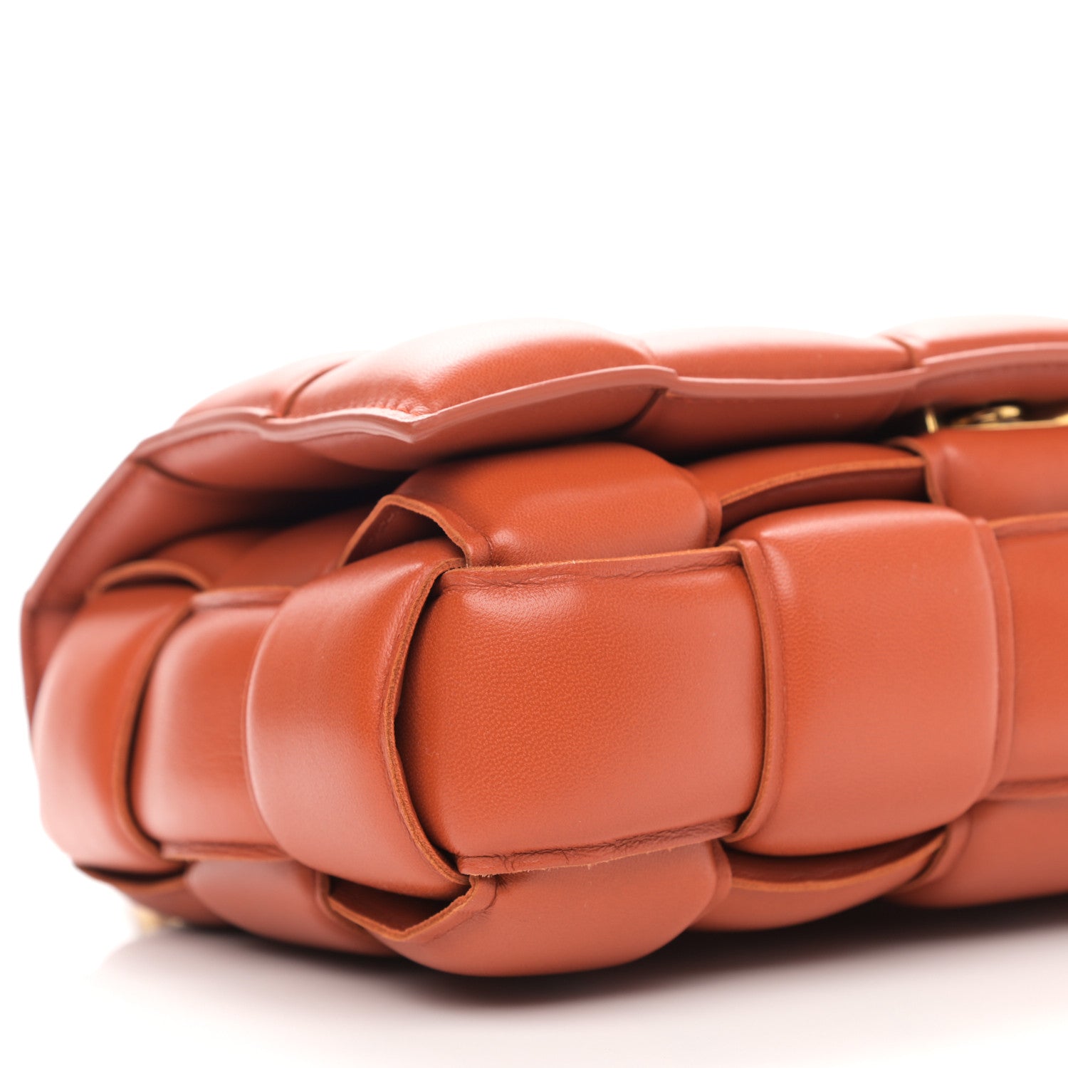 Bottega Veneta Lambskin Maxi Intreccio Padded Chain Cassette Crossbody Bag Maple 8 of 10