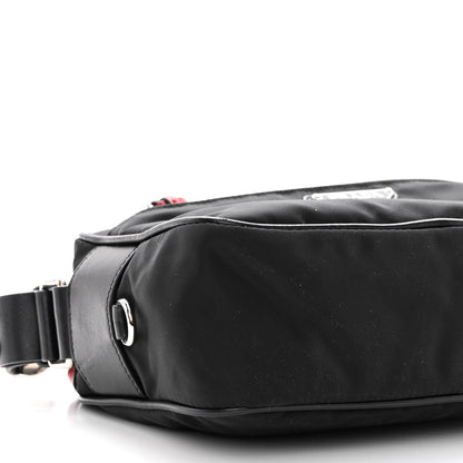 Prada Tessuto Nylon Studded New Vela Shoulder Bag Black Fuoco 8 of 9