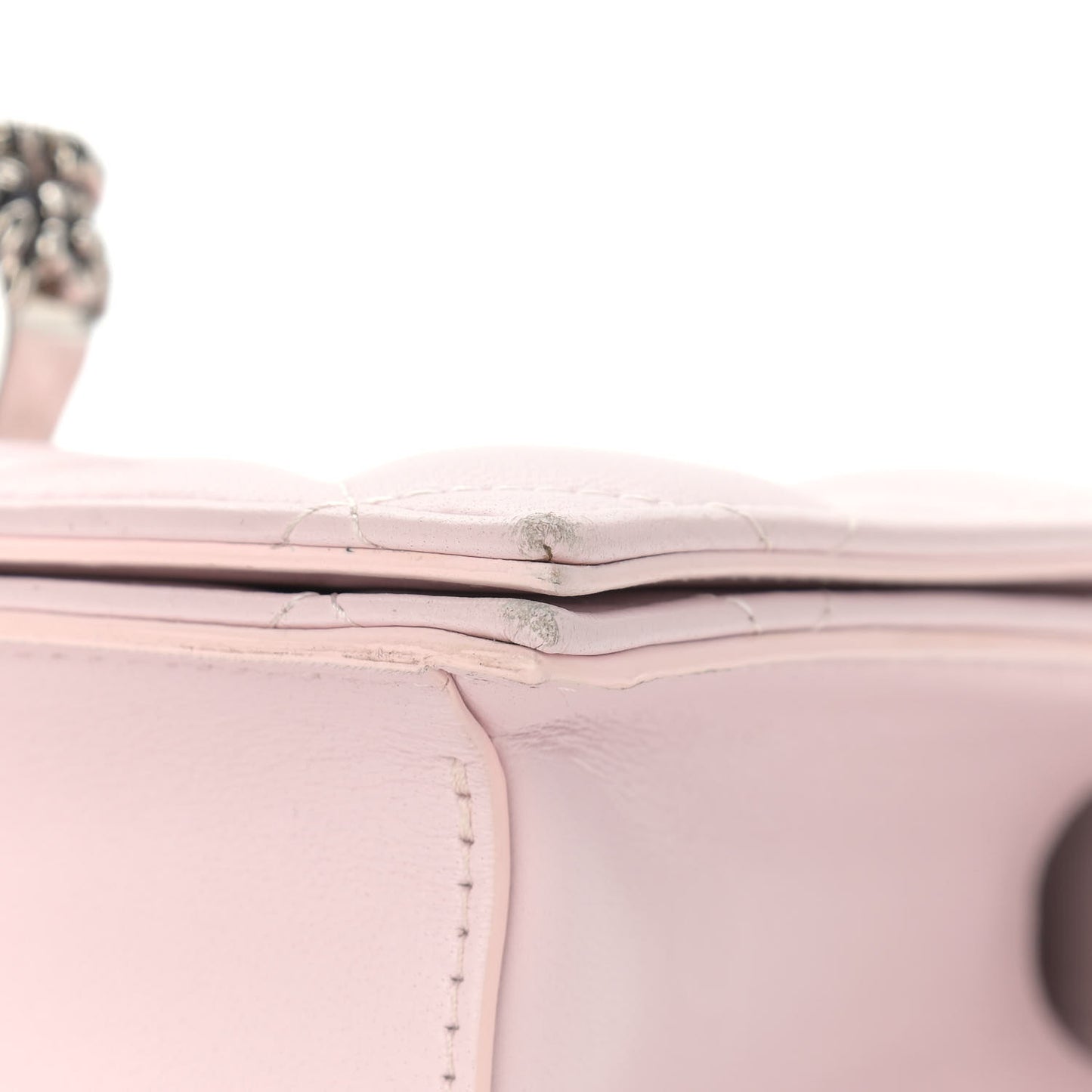Lambskin Quilted Knuckle Shoulder Bag Pink