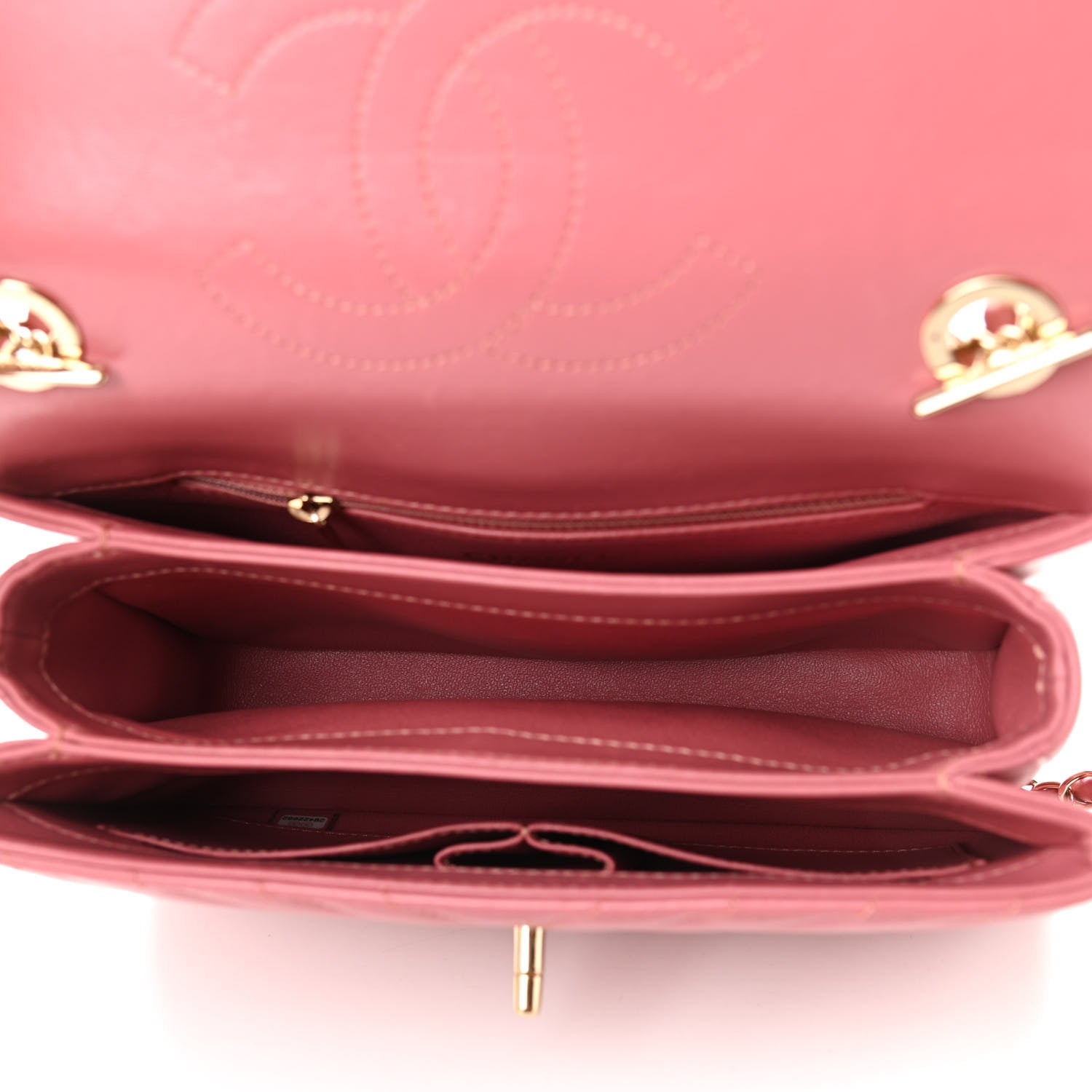 Chanel Lambskin Chevron Quilted Small Trendy CC Dual Handle Flap Bag Light Pink 4 of 17