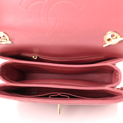 Chanel Lambskin Chevron Quilted Small Trendy CC Dual Handle Flap Bag Light Pink 4 of 17