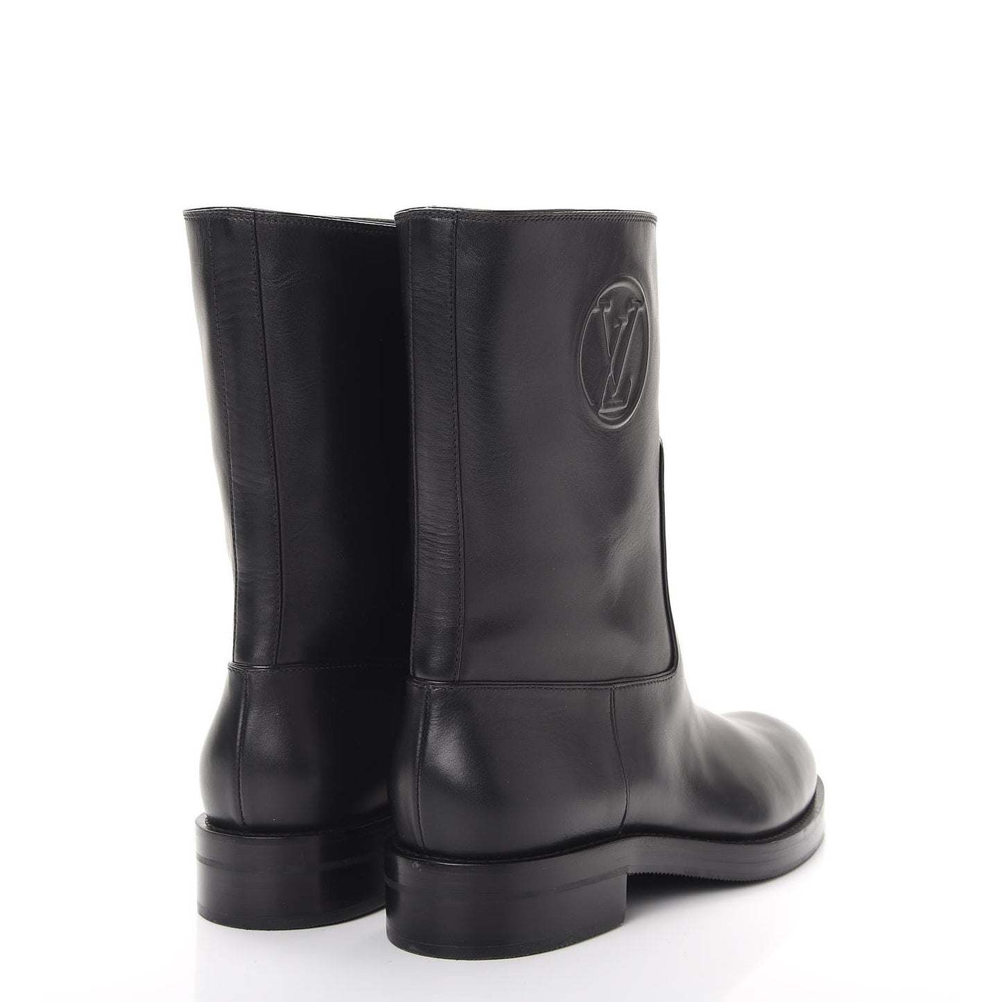 Calfskin Overdrive Flat Half Boots 39 Black