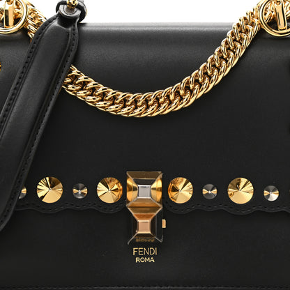 Fendi Vitello Liberty Metal Scalloped Multi Studded Small Kan I Shoulder Bag Black 8 of 10