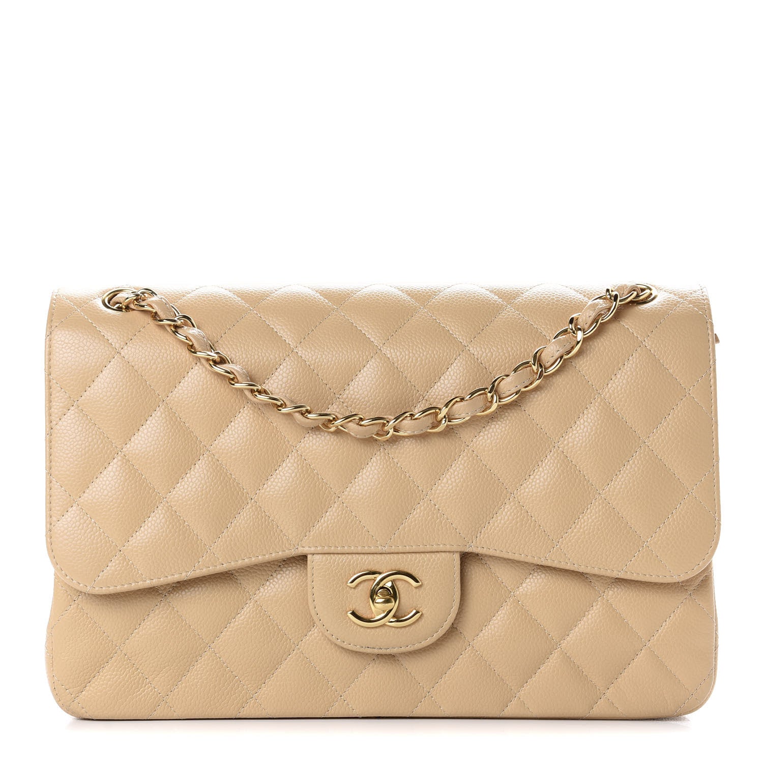 Chanel Caviar Quilted Jumbo Double Flap Beige Clair 1 of 10