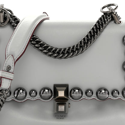 Fendi Vitello Liberty Scalloped Studded Small Kan I Shoulder Bag Grigio Perla 9 of 11