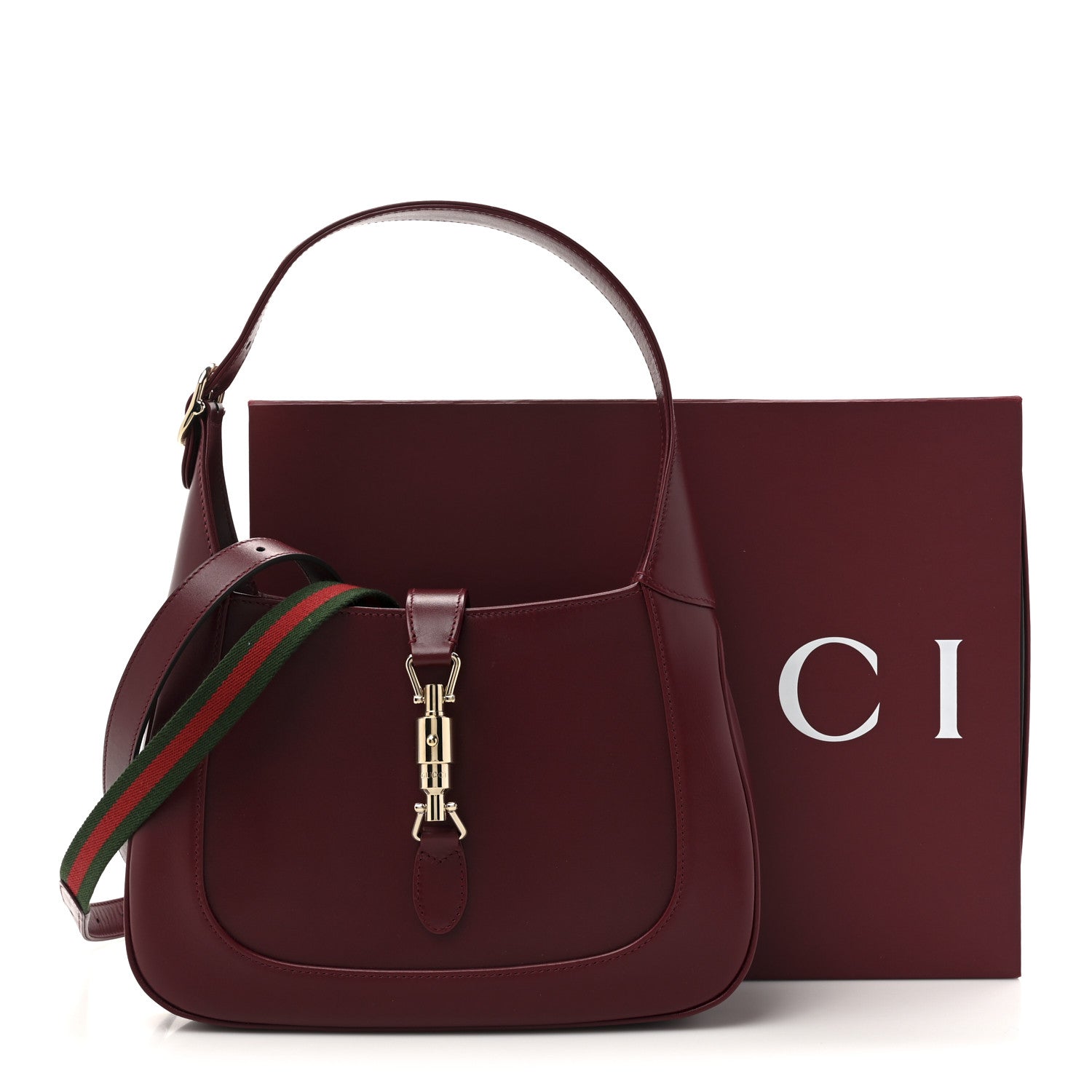 Gucci Ancora Calfskin Web Medium Jackie 1961 Hobo Rosso 14 of 14