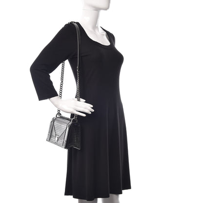 Christian Dior Metallic Patent Micro-Cannage Small Diorama Flap Bag Onyx Black 2 of 13