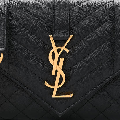 Saint Laurent Grain De Poudre Textured Mixed Matelasse Triquilt Small Monogram Satchel Black 8 of 10