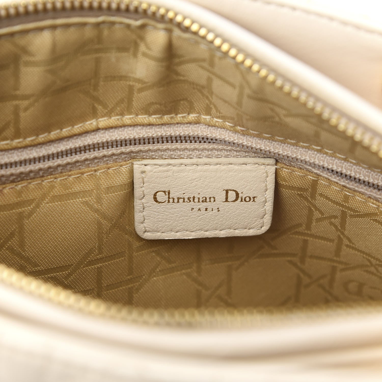 Christian Dior Lambskin Cannage Medium Lady Dior Light Beige 7 of 8