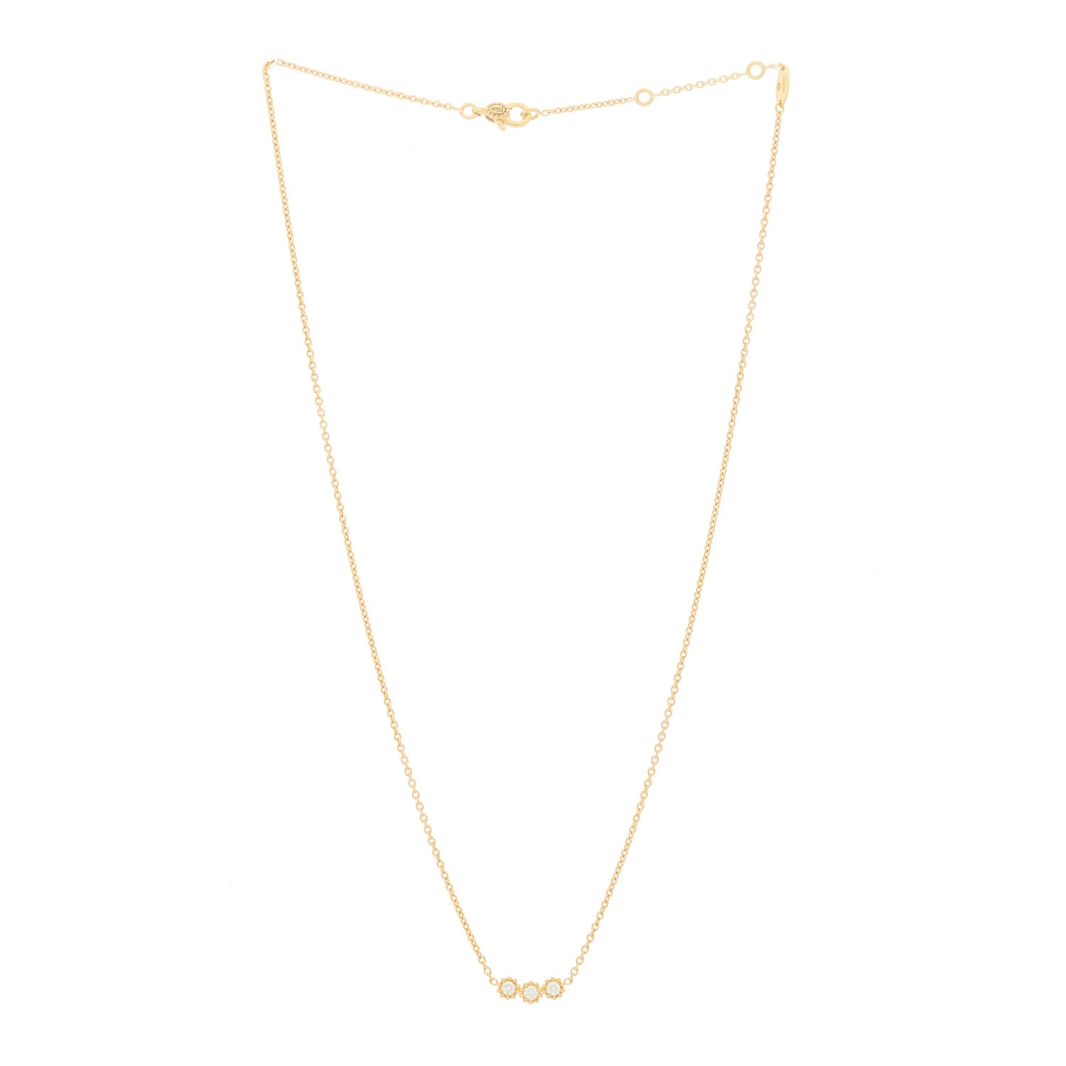 Christian Dior 18K Yellow Gold Diamond Mimirose Pendant Necklace 3 of 6