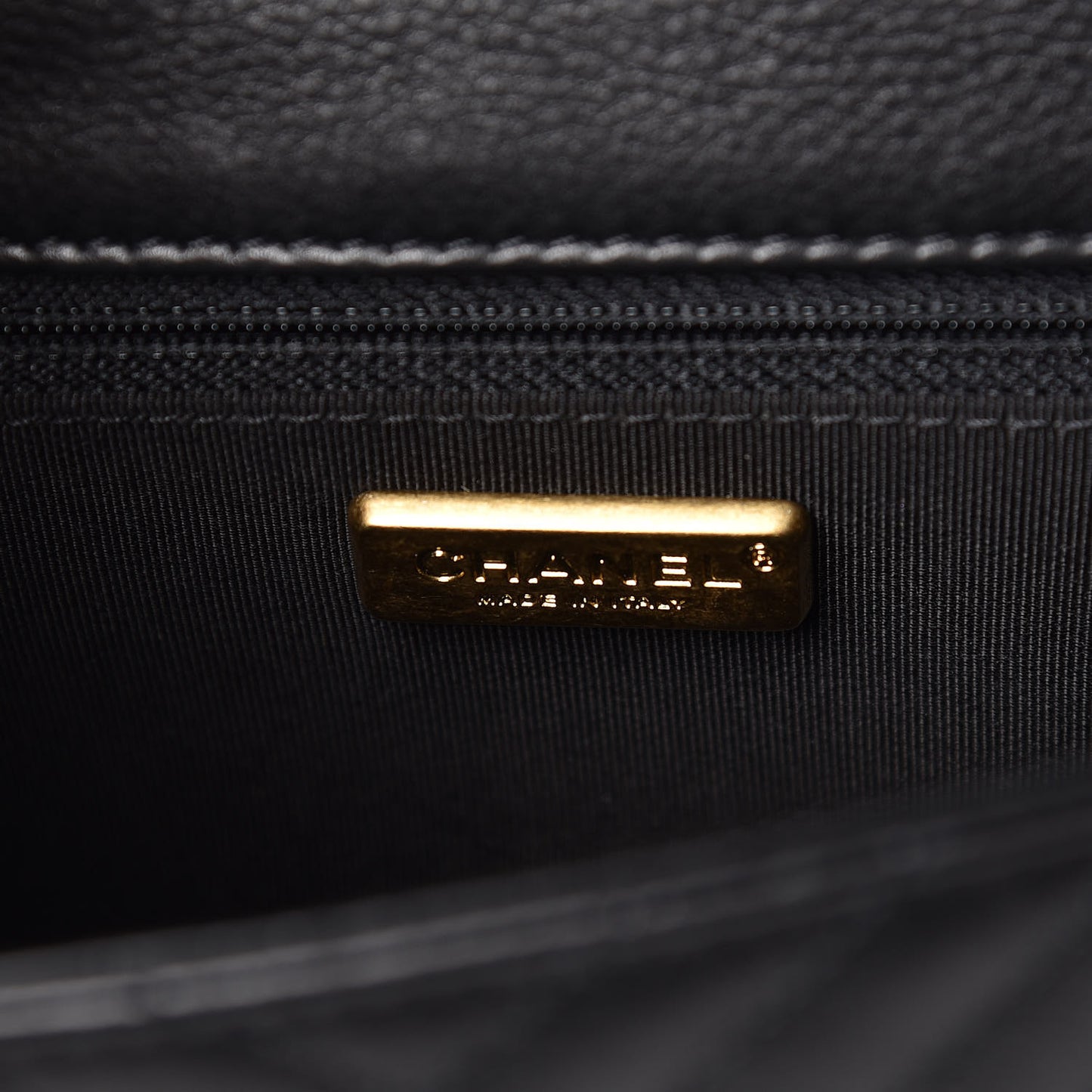 Calfskin Chevron Quilted Mini Rock The Corner Flap Black