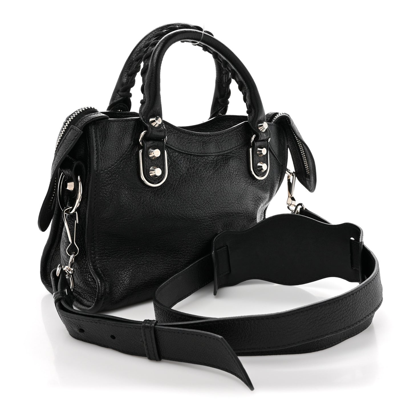 Chevre Gold Metallic Edge Hardware Mini City Black