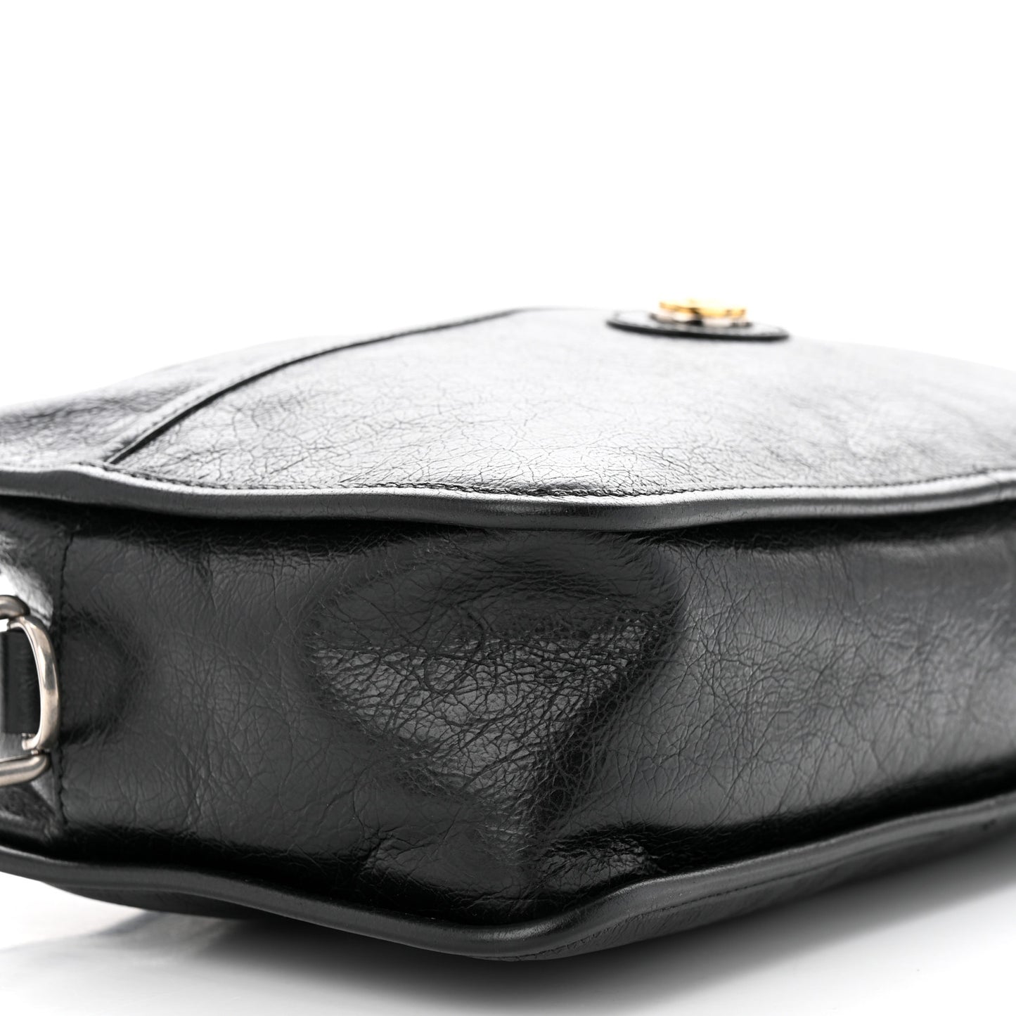 Fluffy Calfskin Morpheus Shoulder Bag Black