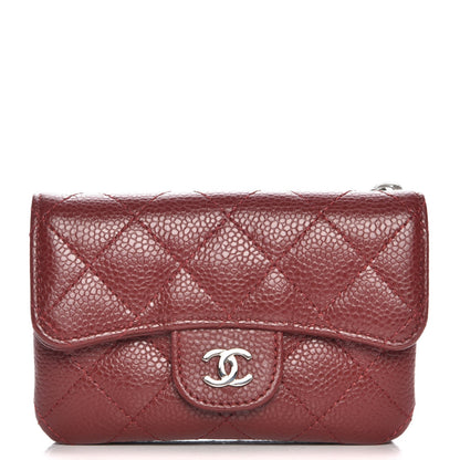 Chanel Caviar Quilted Coin Purse Dark Red 1 of 9