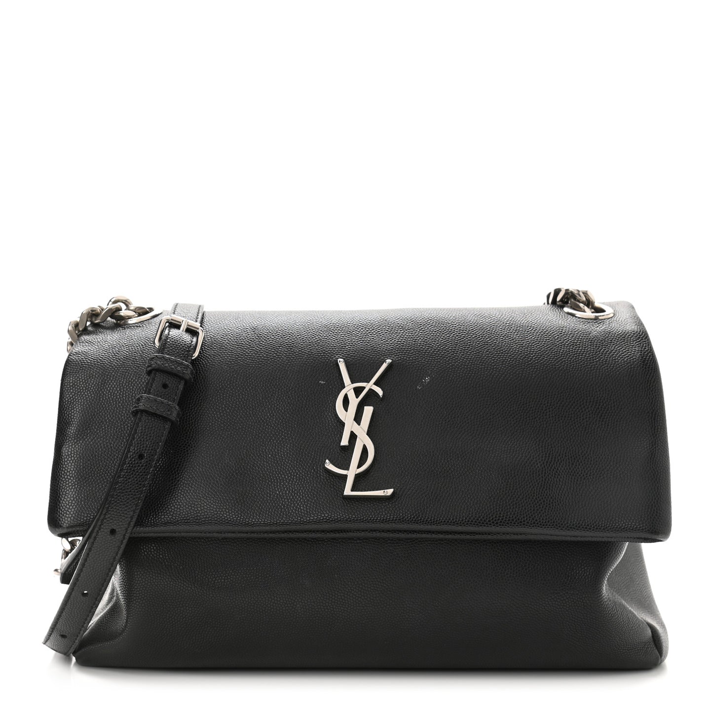 Grain De Poudre Medium West Hollywood Monogram Fold-Over Black