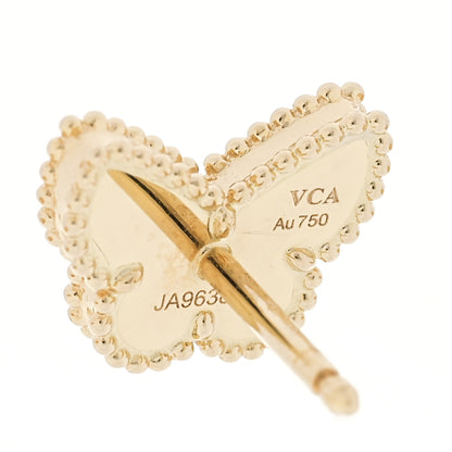 Van Cleef & Arpels 18K Yellow Gold Mother of Pearl Sweet Alhambra Butterfly Earrings 4 of 5