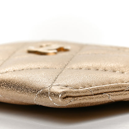 Chanel Metallic Lambskin Quilted CC Card Holder Gold 8 of 9