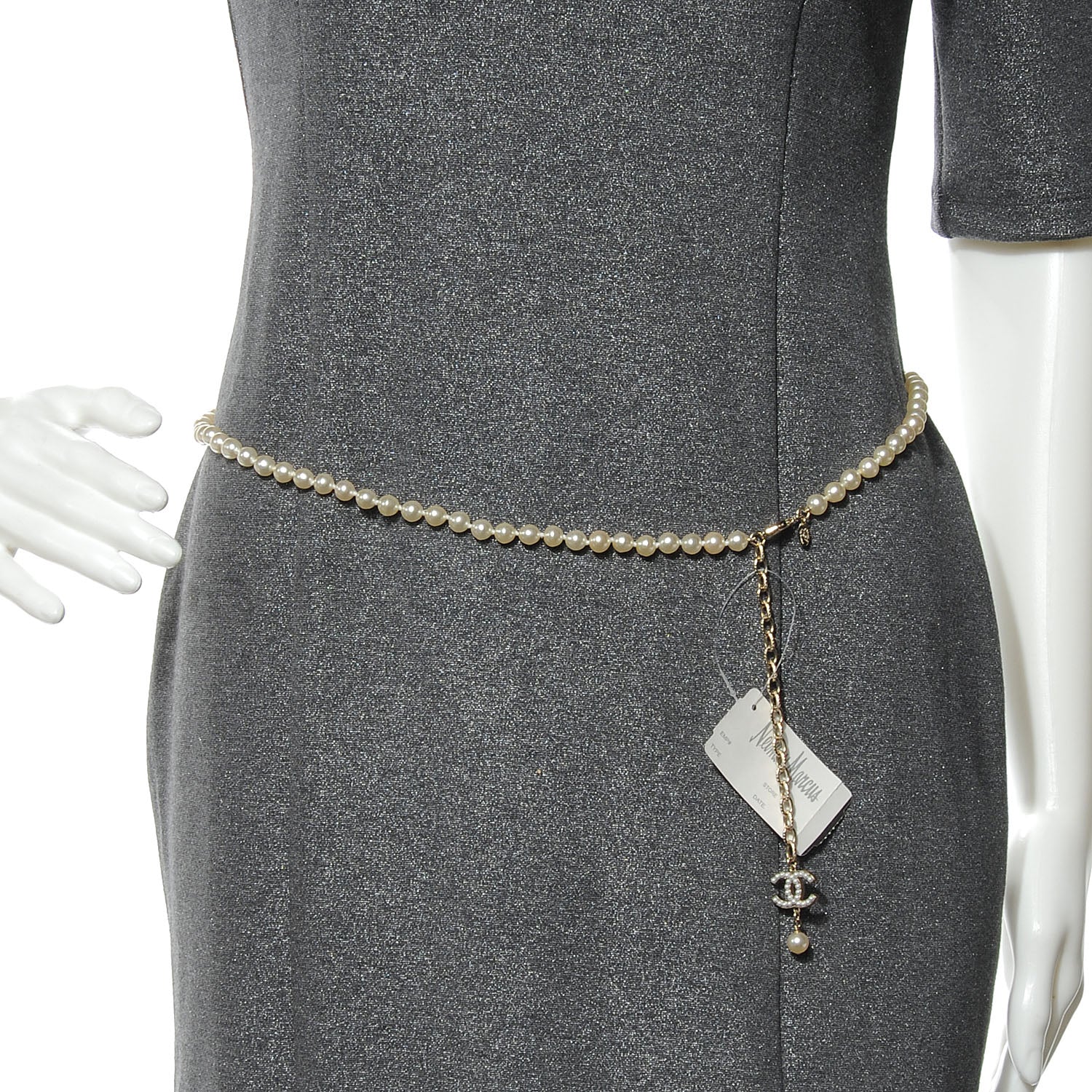 Chanel Timeless Classic Faux CC Pearl Chain Belt Gold 2 of 5
