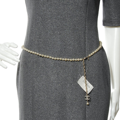 Chanel Timeless Classic Faux CC Pearl Chain Belt Gold 2 of 5