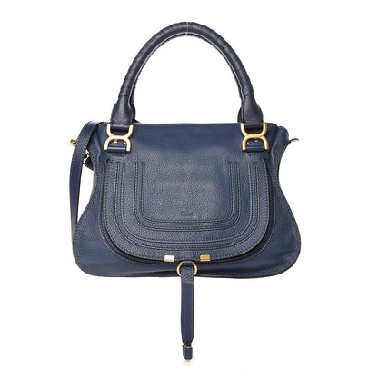 Chloe Calfskin Medium Marcie Satchel Royal Navy 1 of 11