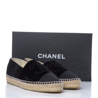 Chanel Velvet Grosgrain CC Espadrilles 39 Black 11 of 11