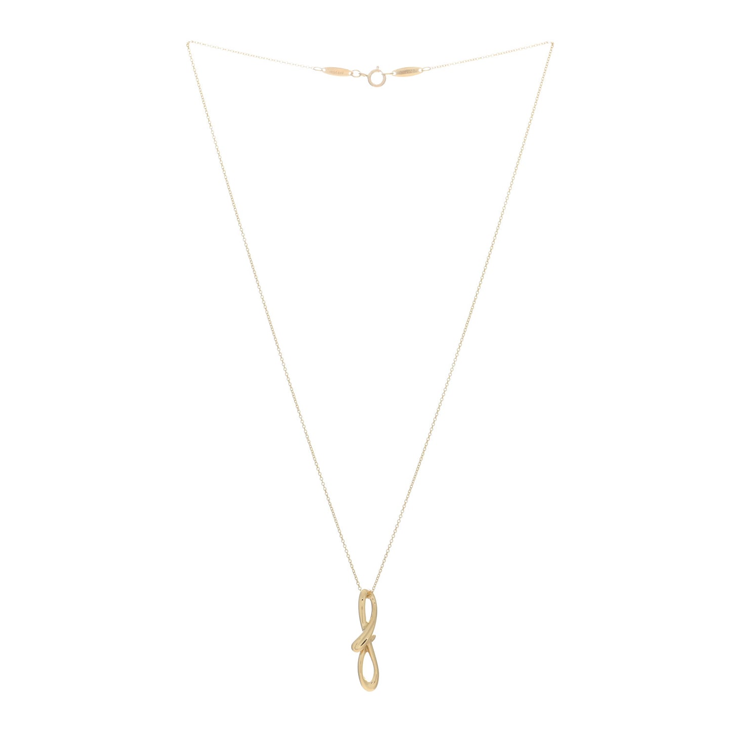 18K Yellow Gold Elsa Peretti Letter F Pendant Necklace