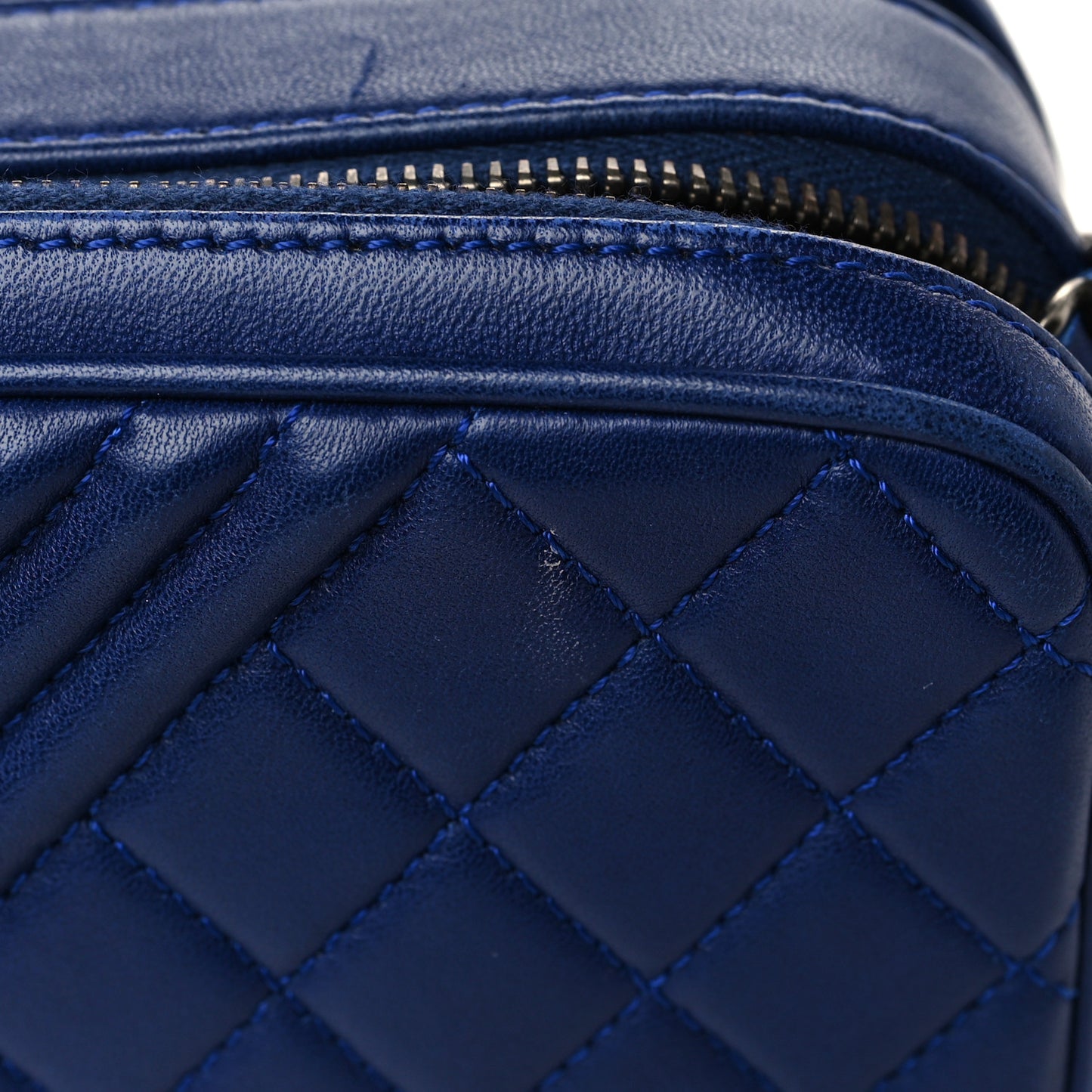 Lambskin Quilted Mini Coco Boy Camera Bag Blue