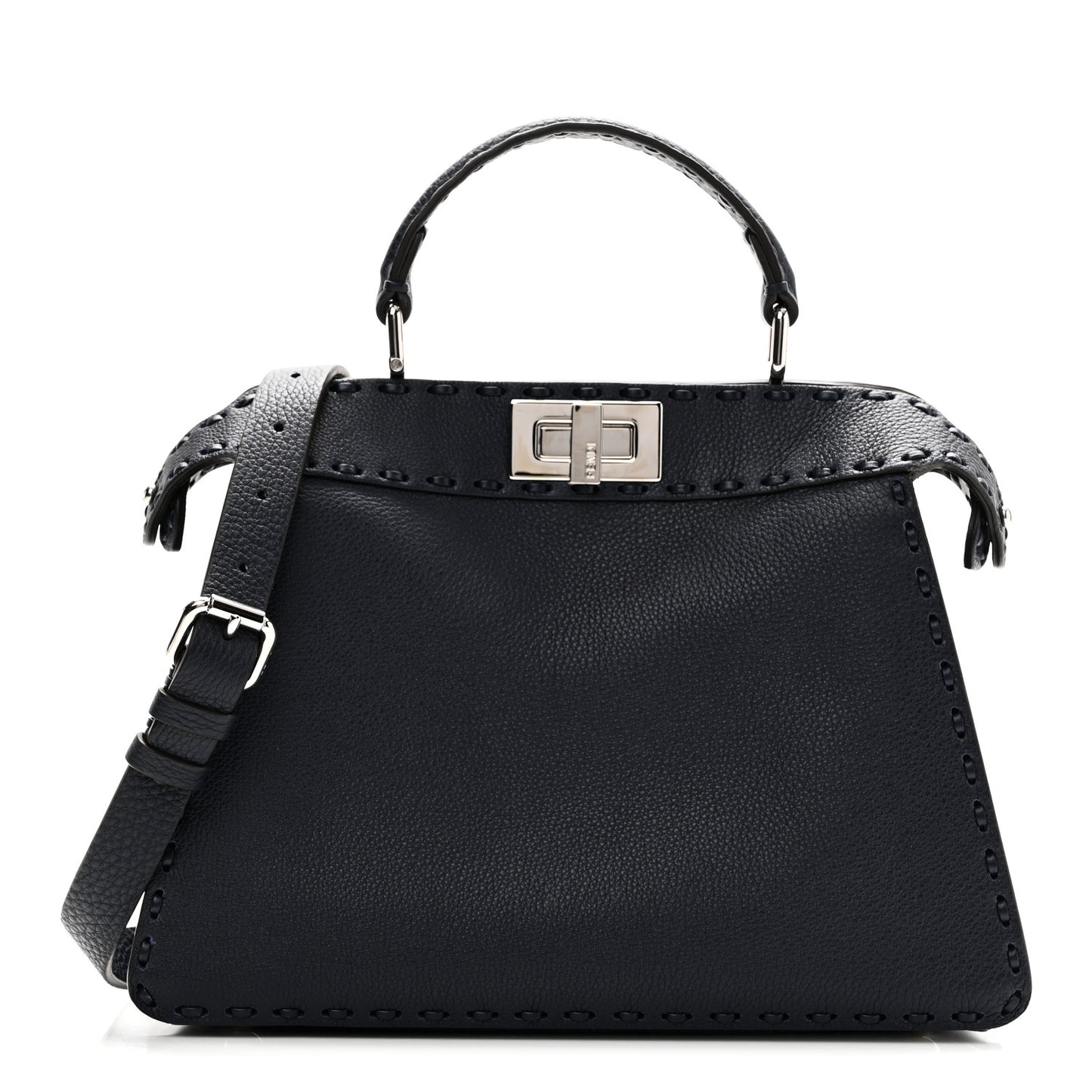 Cuoio Romano Selleria Bi-Color Small Peekaboo I SEE U Satchel Placca Argento