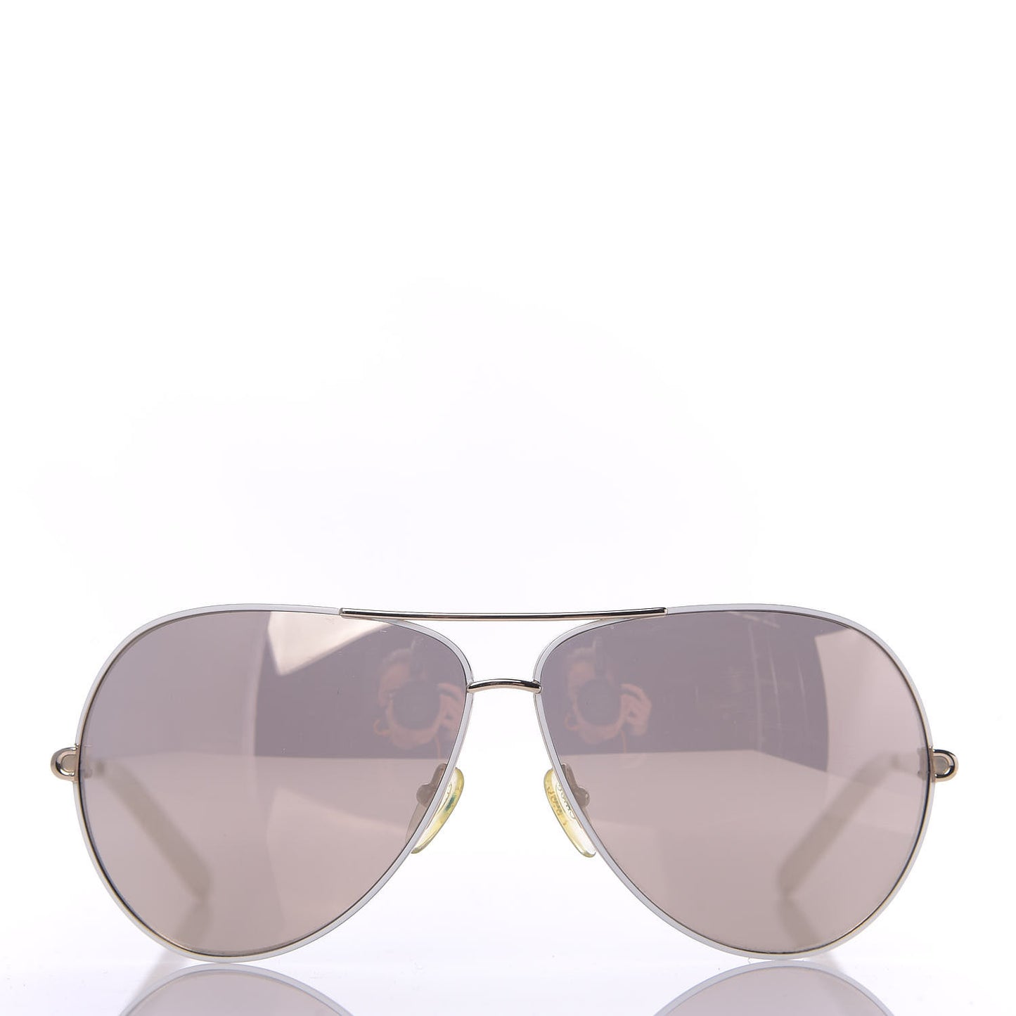 Metal Aviator Sunglasses CE107S White Gold