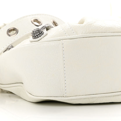 Balenciaga Agneau Arena Crystal Le Cagole Shoulder Bag XS Optic White 9 of 14