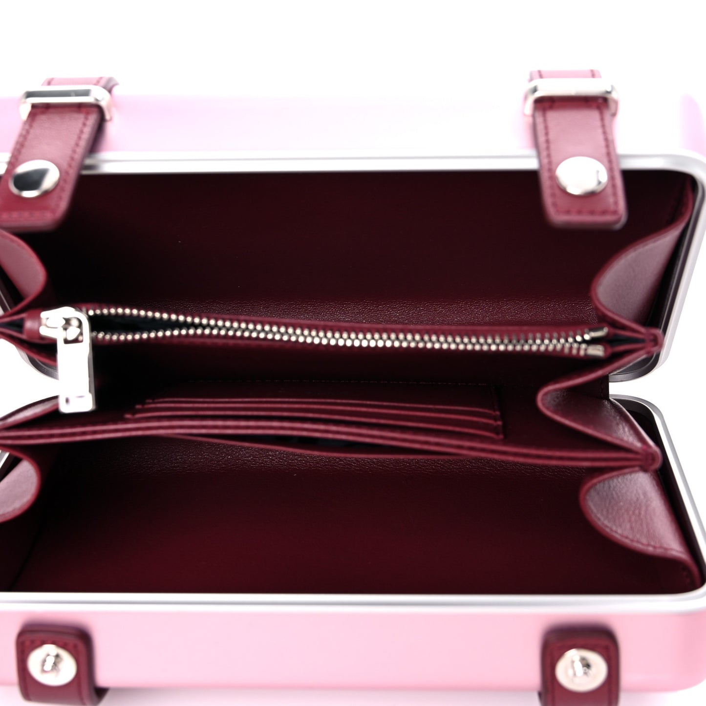 X RIMOWA Aluminum Personal Clutch On Strap Rose