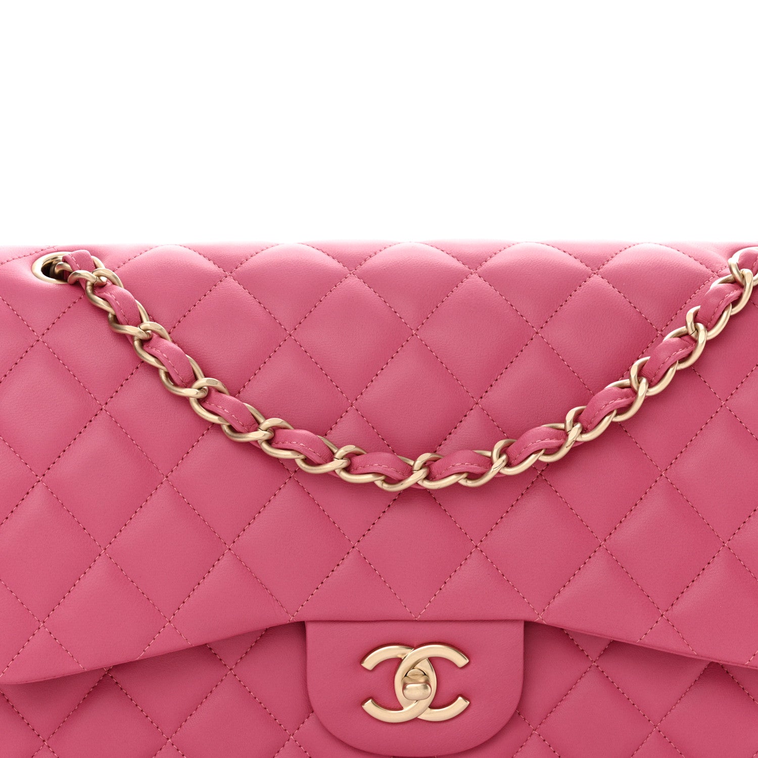 Chanel Lambskin Quilted Jumbo Double Flap Pink 8 of 10