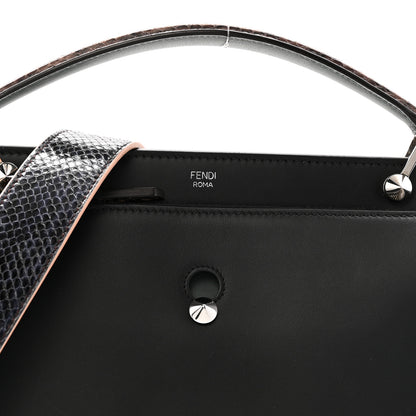 Fendi Vitello Baltico Dolce Elaphe DotCom Satchel Dark Grey 10 of 15