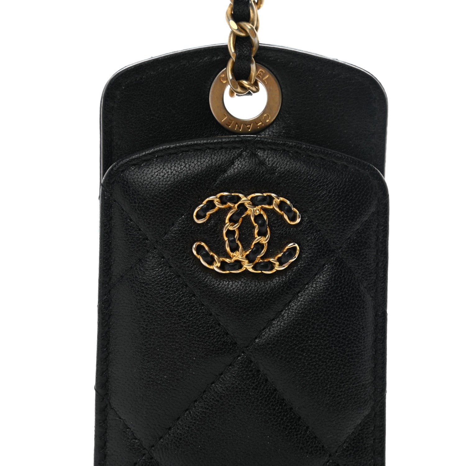 Chanel Lambskin Quilted Chanel 19 Luggage Tag Black 4 of 6