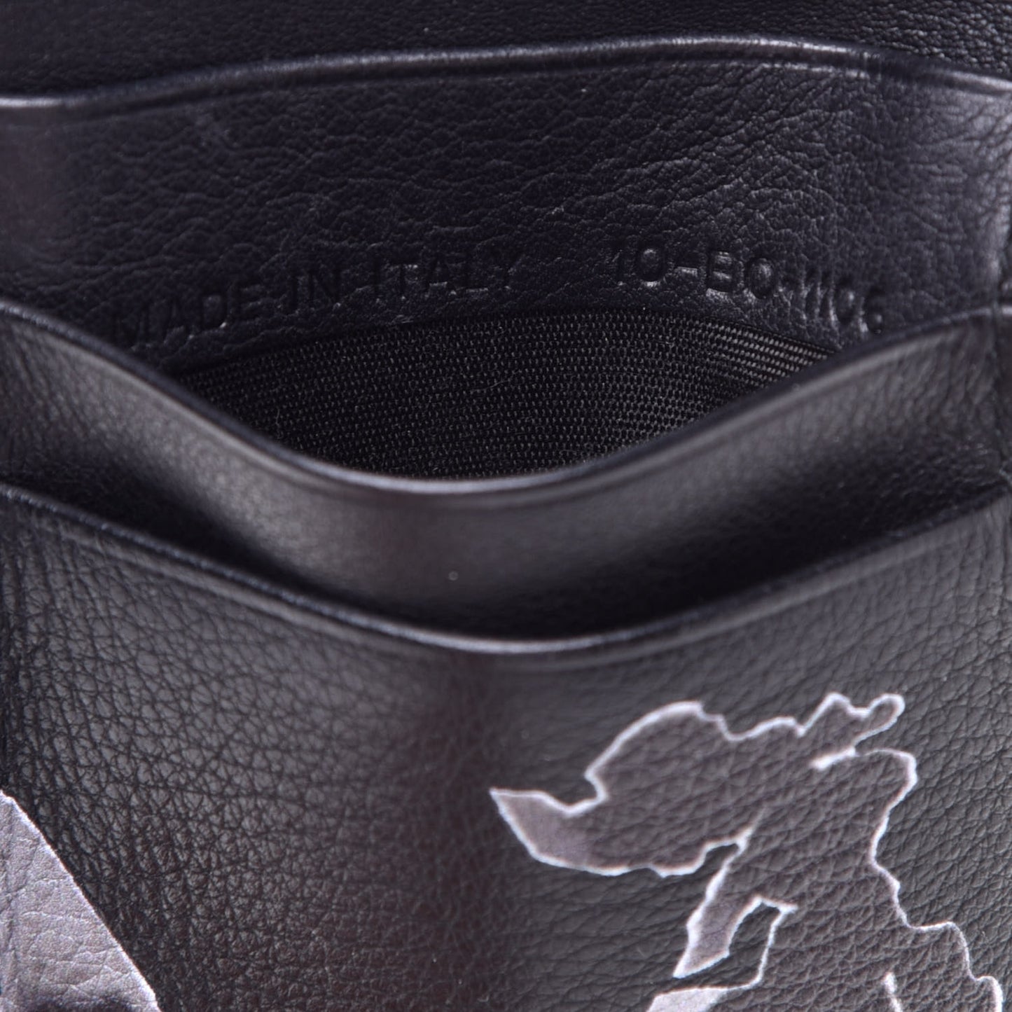 HOMME Calfskin Rooster Card Holder Black Grey
