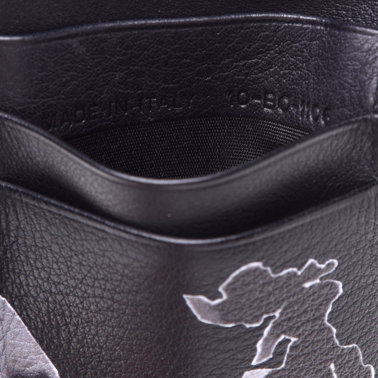 Christian Dior HOMME Calfskin Rooster Card Holder Black Grey 6 of 6