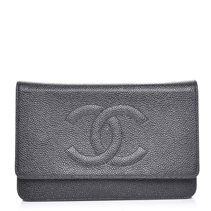 Chanel Caviar Timeless CC Wallet On Chain WOC Black 1 of 7